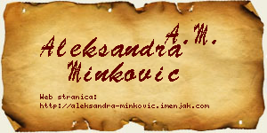Aleksandra Minković vizit kartica
